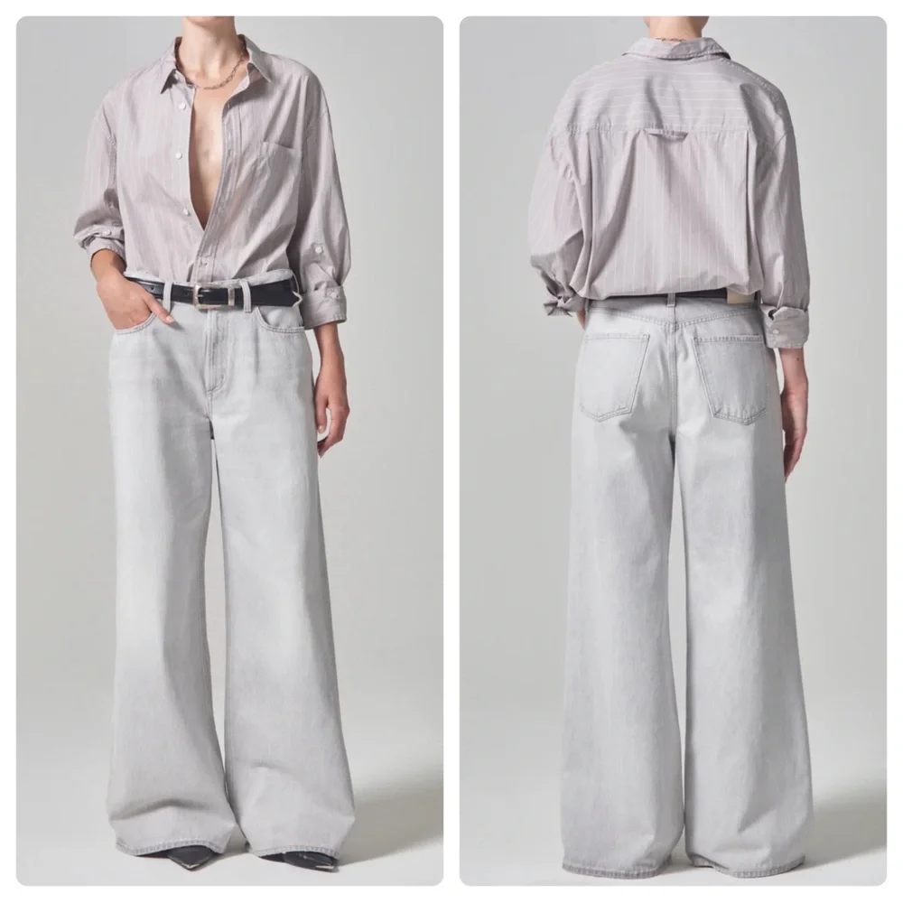 Citizens of Humanity Paloma Baggy Jeans Wide Comet Grey Size 27 - Picture 9 of 11